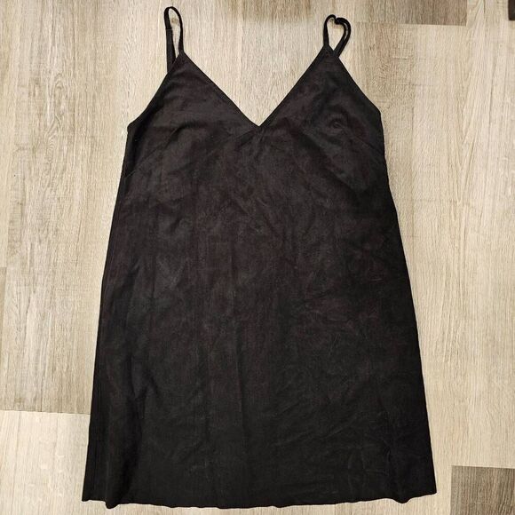 Aritzia Wilfred size M Suede Little Black Dress Cami - Picture 2 of 11